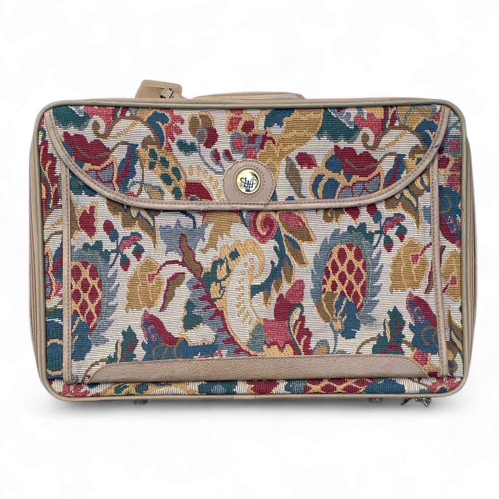 Vintage Diane Von Furstenberg tapestry suitcase